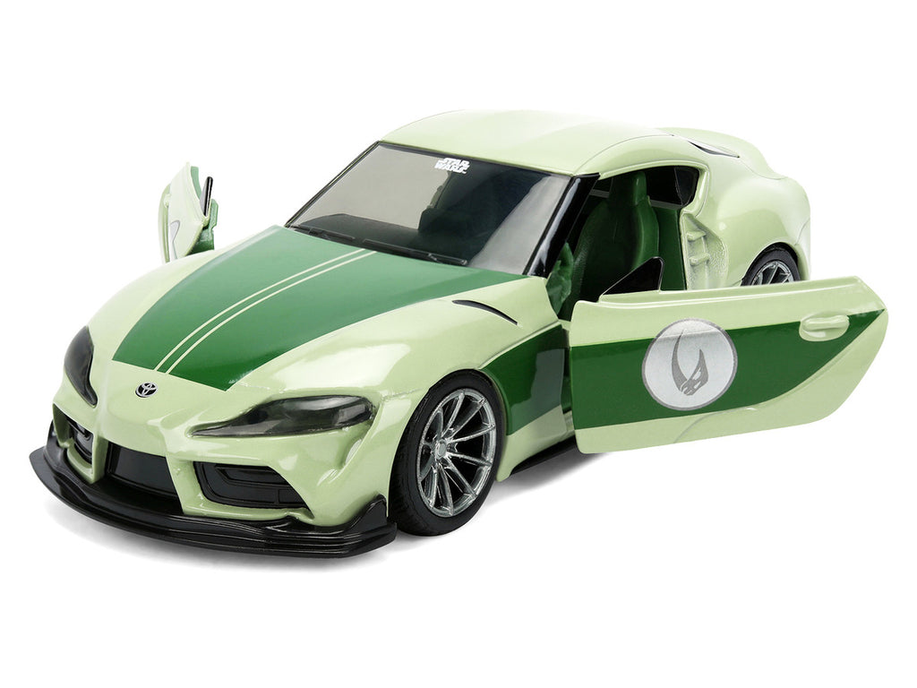 2020 Toyota GR Supra "Grogu" Livery Light Green with Green Graphics and Hood "Star Wars" Franchise "Hollywood Rides" Series 1/32 Diecast Model Car by Jada — photo 2
