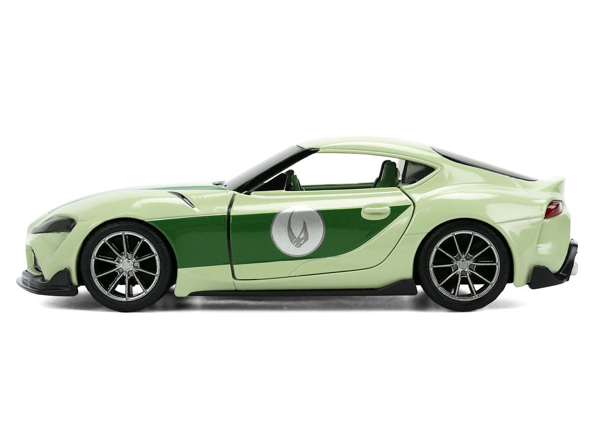 2020 Toyota GR Supra "Grogu" Livery Light Green with Green Graphics and Hood "Star Wars" Franchise "Hollywood Rides" Series 1/32 Diecast Model Car by Jada — photo 3