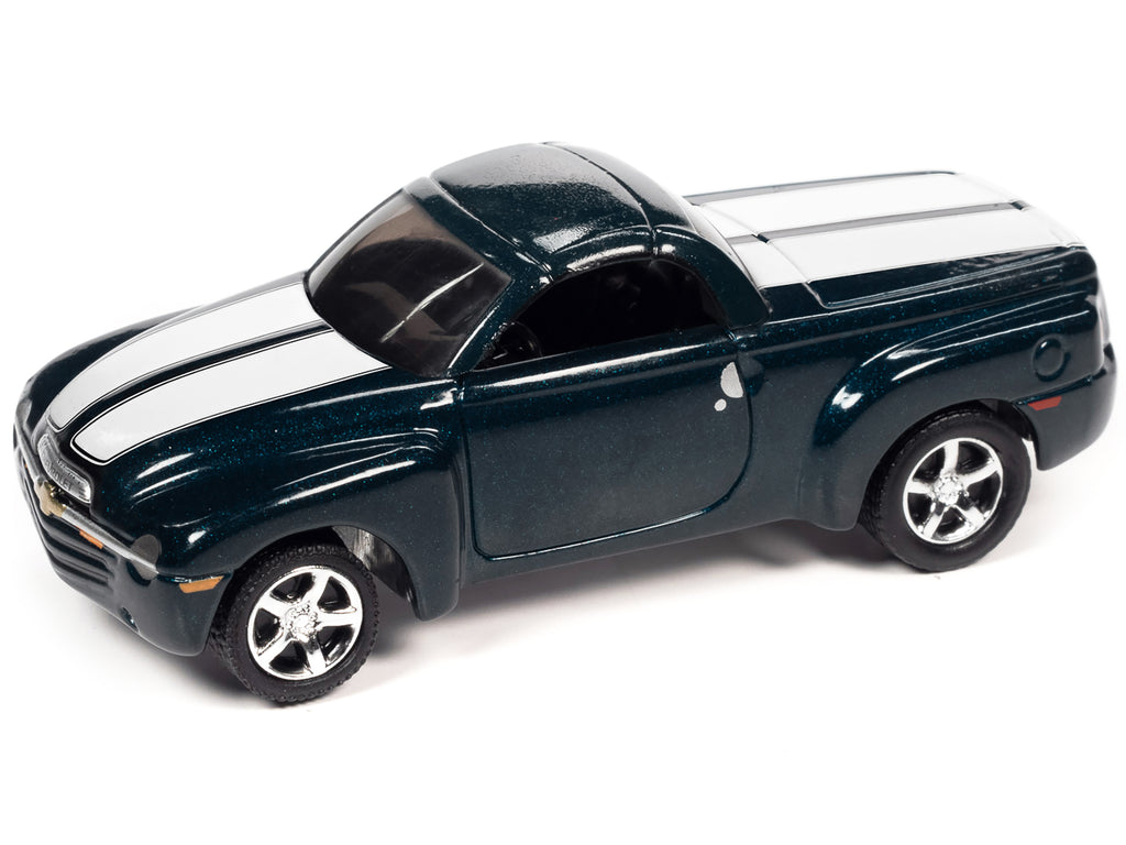 2005 Chevrolet SSR Pickup Truck Bermuda Blue Metallic with White Stripes "Classic Gold Collection" Series Limited Edition to 8476 pieces Worldwide 1/64 Diecast Model Car by Johnny Lightning - image 2