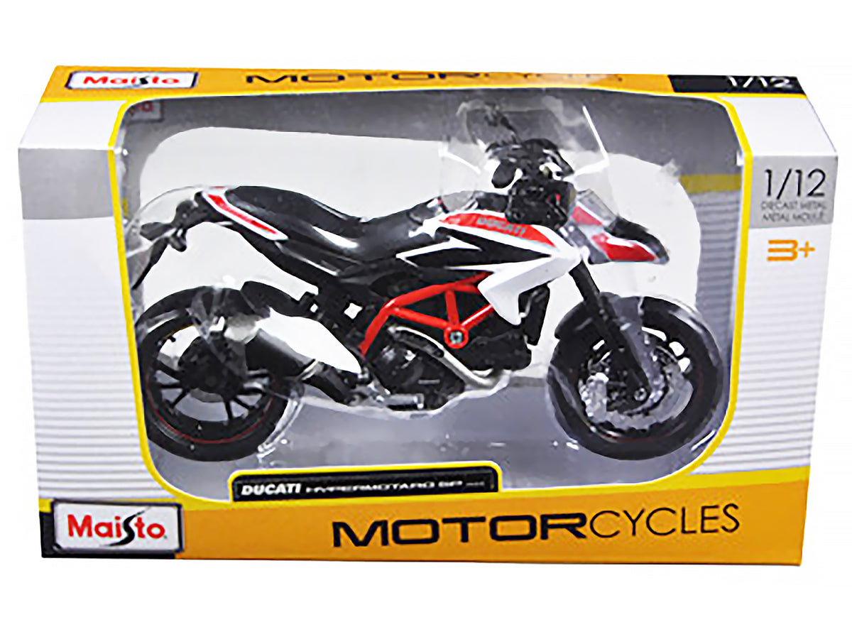 2013 Ducati Hypermotard SP White with Black and Red Stripes 1/12 Diecast Motorcycle Model by Maisto - image 3