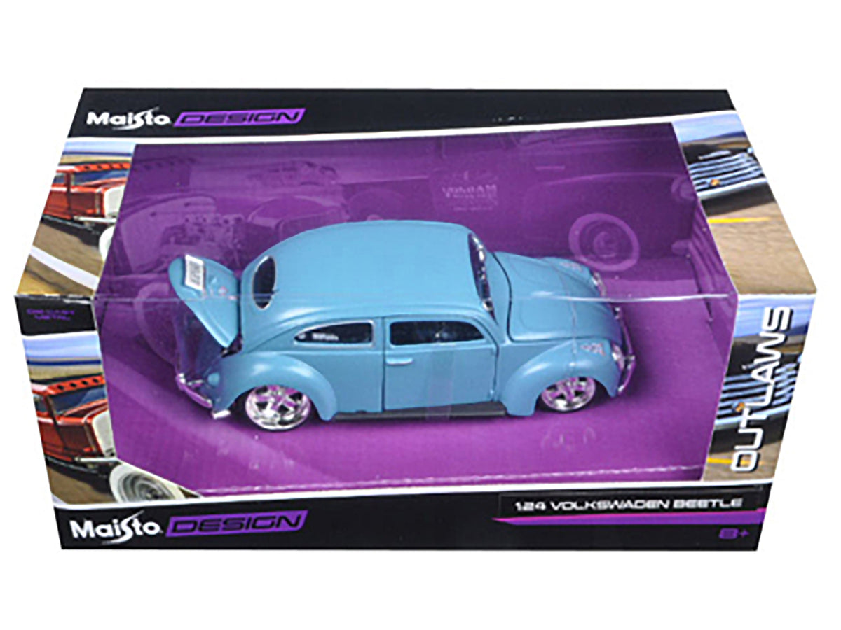Volkswagen Beetle Blue "Outlaws" 1/24 Diecast Model Car by Maisto - image 3