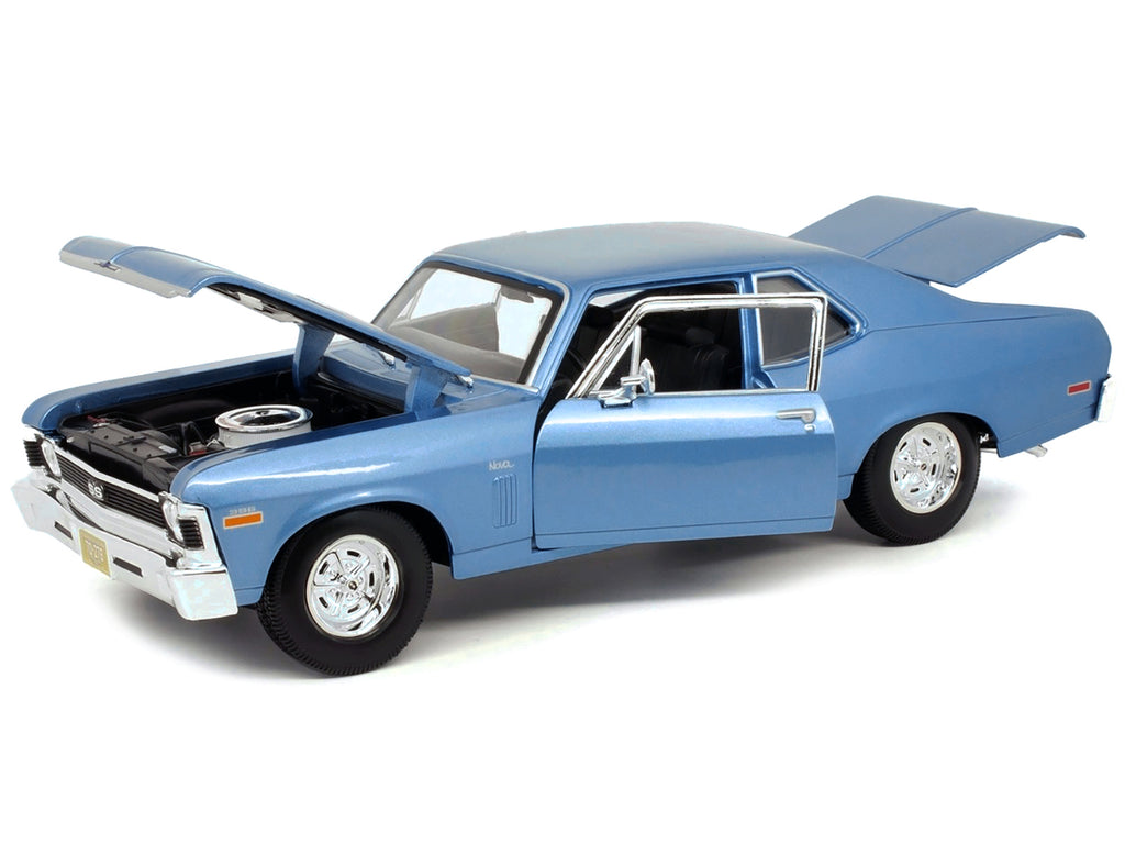 1970 Chevrolet Nova SS Coupe Blue Metallic 1/18 Diecast Model Car by Maisto - image 3