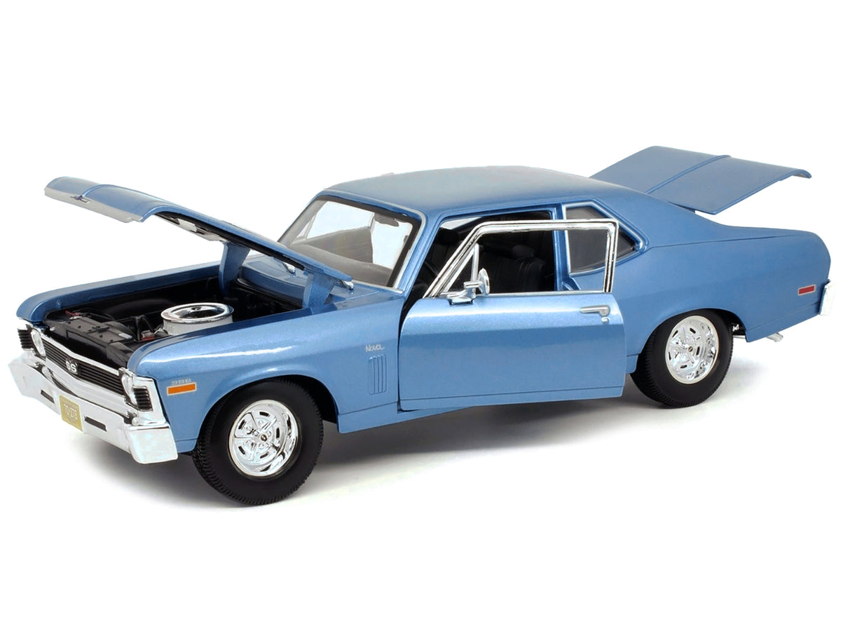 1970 Chevrolet Nova SS Coupe Blue Metallic 1/18 Diecast Model Car by Maisto - image 3