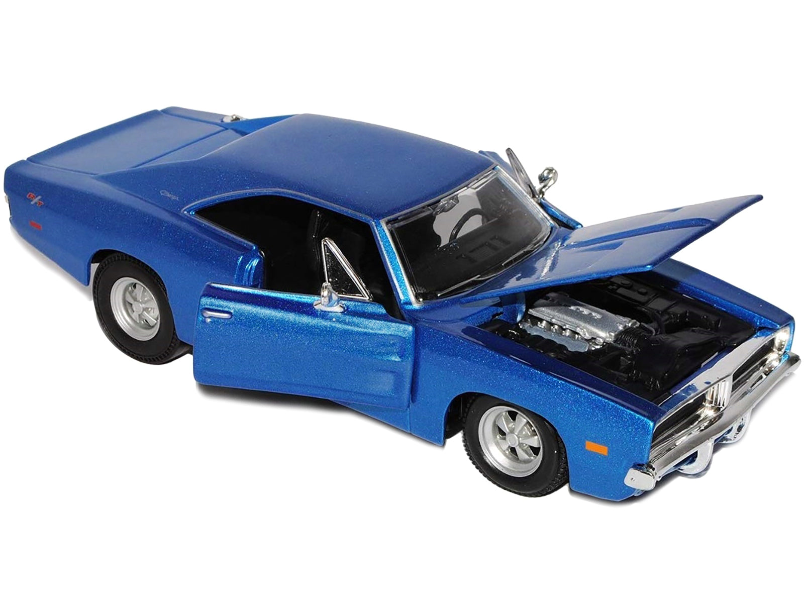 1969 Dodge Charger R/T Hemi Blue 1/25 Diecast Model Car by Maisto - image 3