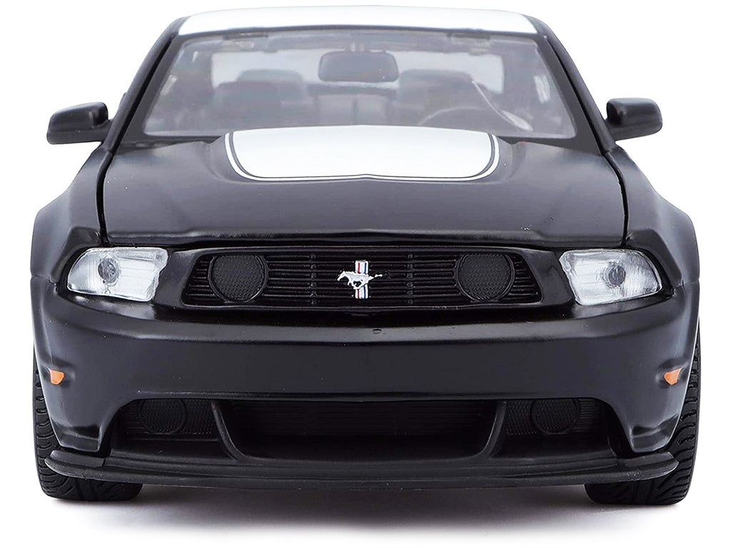 2012 Ford Mustang Boss 302 Matt Black and White 1/24 Diecast Model Car by Maisto - image 3
