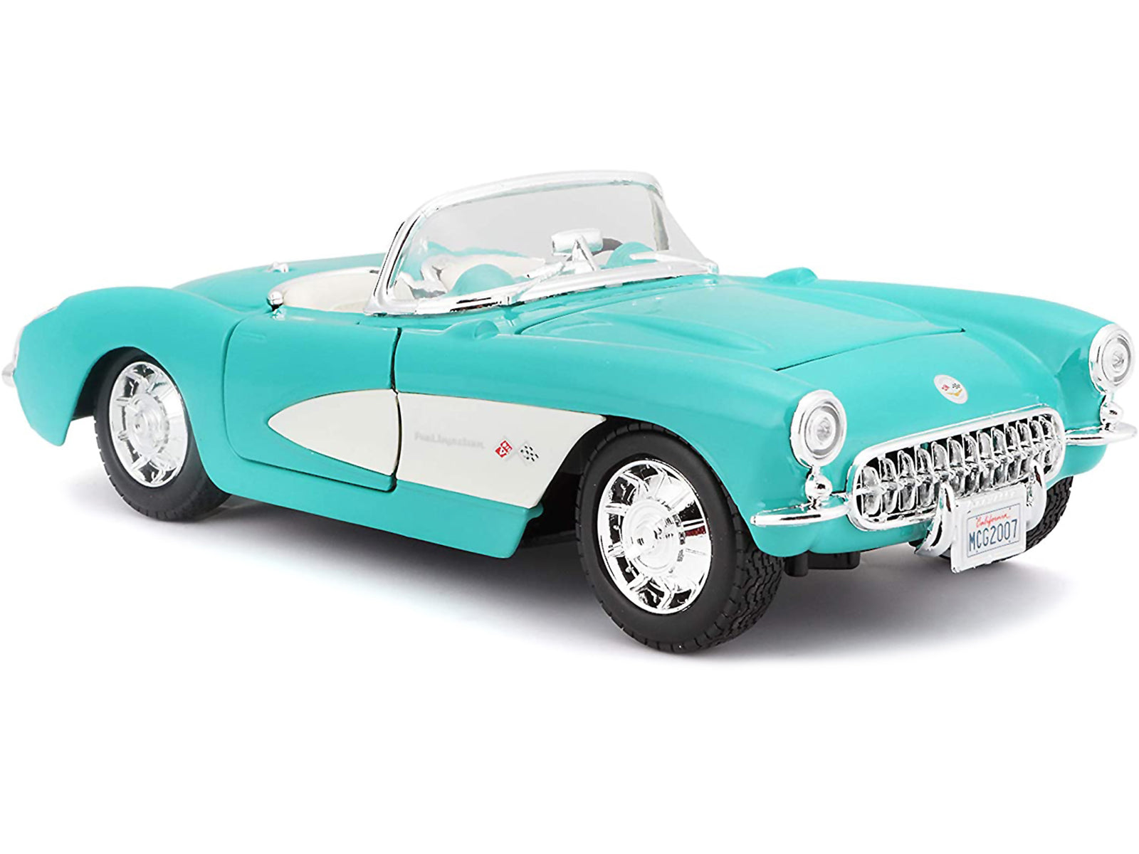 1957 Chevrolet Corvette Convertible Turquoise 1/24 Diecast Model Car by Maisto