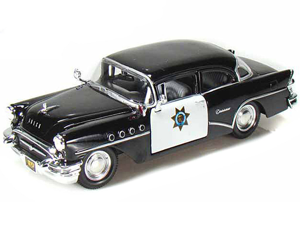 1955 Buick Century Police Car Black and White 1/26 Diecast Model Car by Maisto