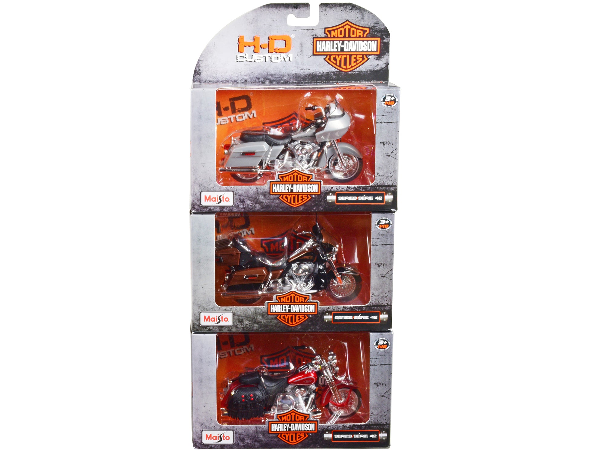 Harley-Davidson Motorcycles 6 piece Set Series 42 1/18 Diecast Motorcycle Models by Maisto