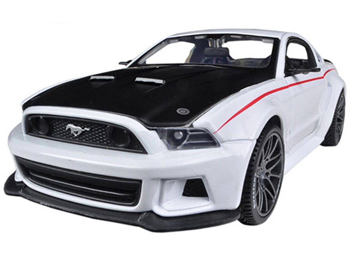 2014 Ford Mustang "Street Racer" White with Black Hood "Special Edition" Series 1/24 Diecast Model Car by Maisto - image 2