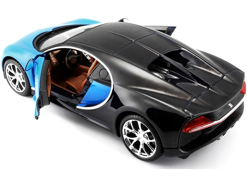 Bugatti Chiron Blue and Dark Blue 1/24 Diecast Model Car by Maisto - image 3