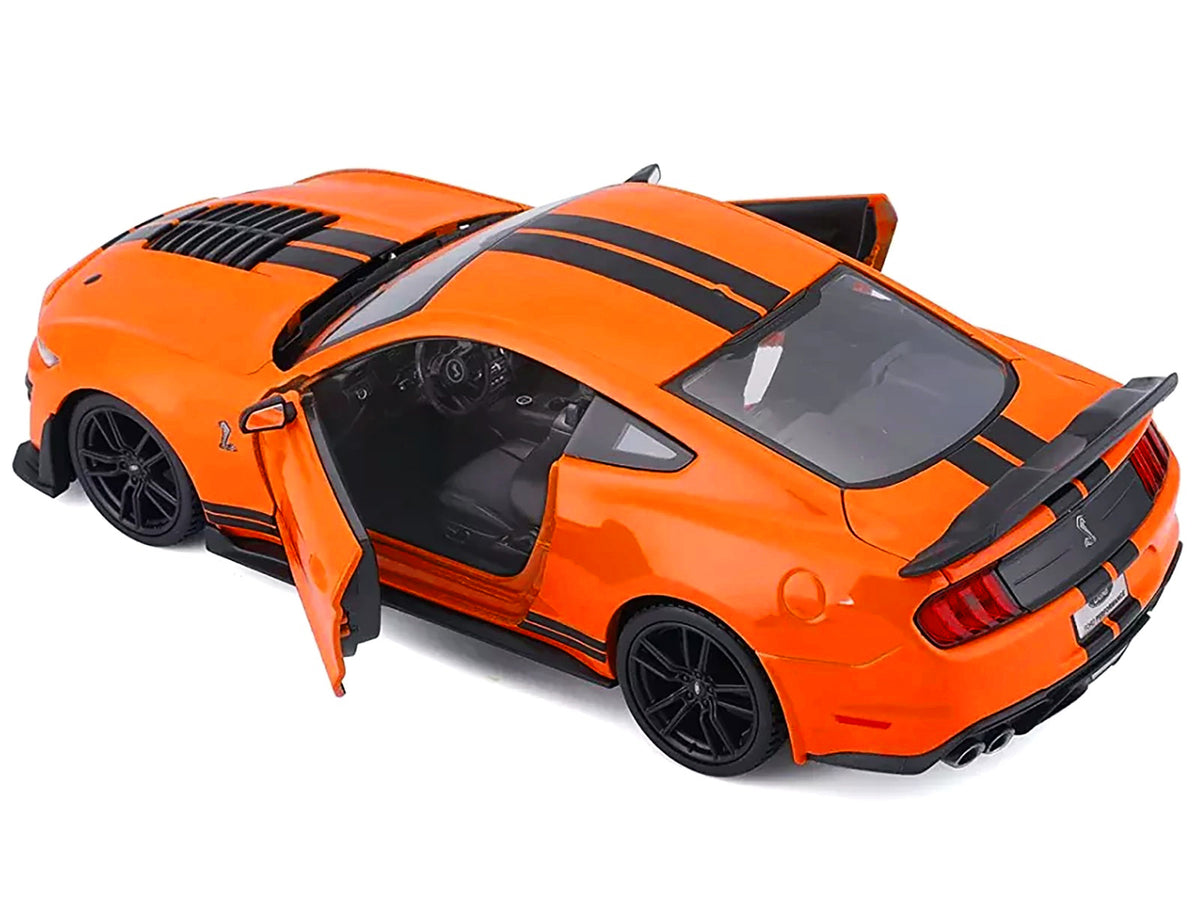 2020 Ford Mustang Shelby GT500 Bright Orange with Black Stripes 1/24 Diecast Model Car by Maisto - image 2