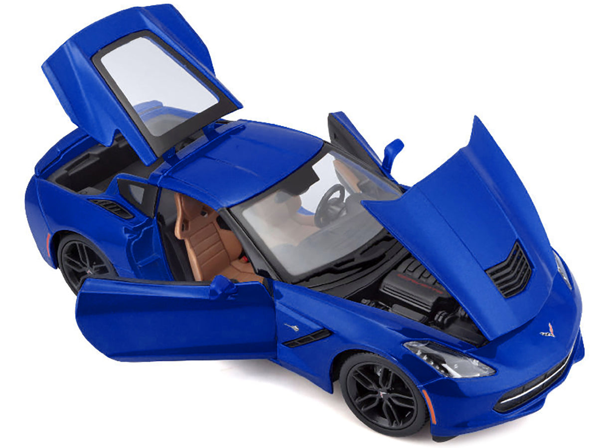 2014 Chevrolet Corvette Stingray C7 Z51 Blue Metallic 1/18 Diecast Model Car by Maisto - image 3