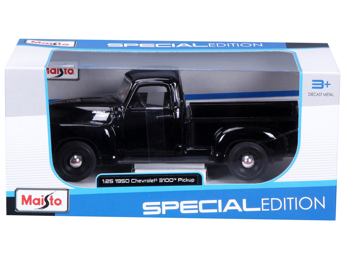 1950 Chevrolet 3100 Pickup Truck Black 1/25 Diecast Model Car by Maisto - image 3