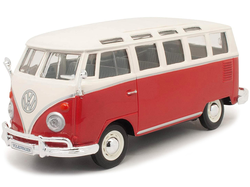 Volkswagen Van Samba Bus Red and White 1/25 Diecast Model by Maisto - image 2