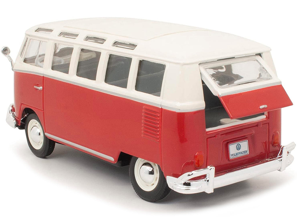 Volkswagen Van Samba Bus Red and White 1/25 Diecast Model by Maisto - image 3