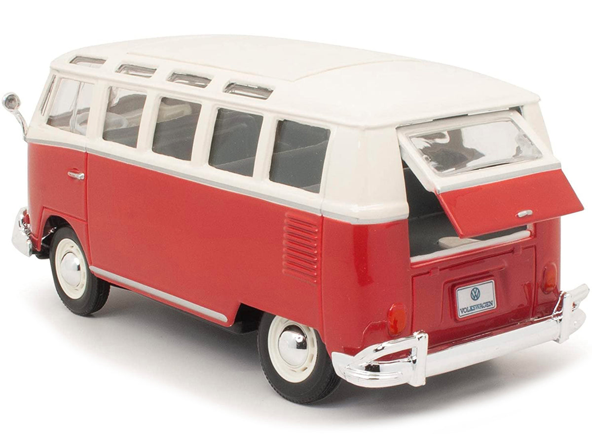 Volkswagen Van Samba Bus Red and White 1/25 Diecast Model by Maisto - image 3
