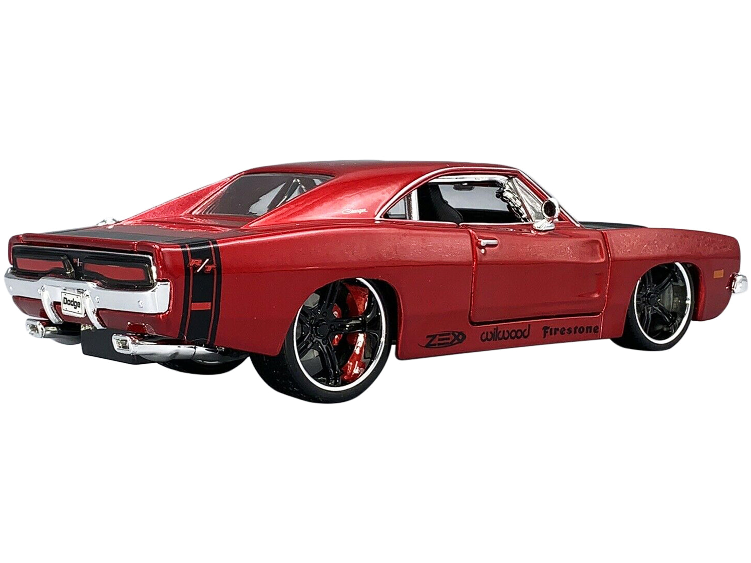 1969 Dodge Charger R/T Red Metallic with Black Hood and Black Stripes "Classic Muscle" 1/25 Diecast Model Car by Maisto