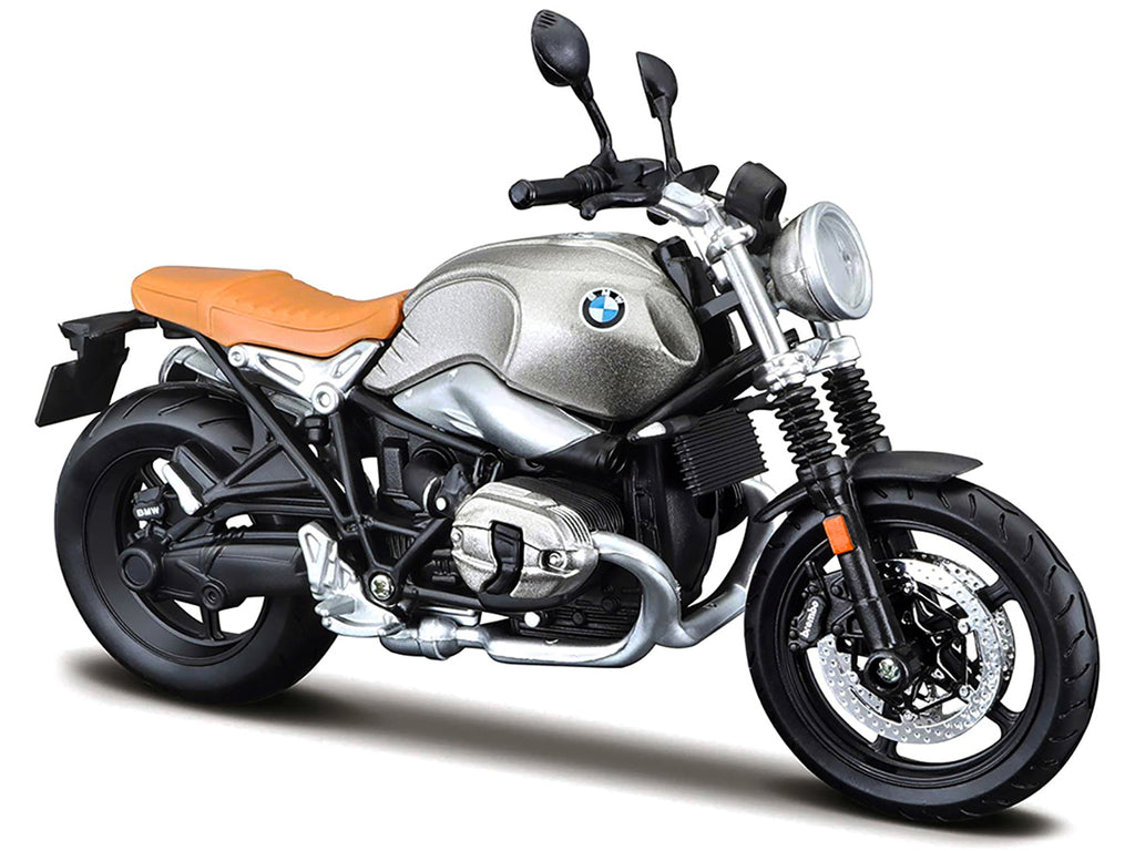 BMW R nineT Scrambler Meatllic Gray with Plastic Display Stand 1/12 Diecast Motorcycle Model by Maisto - image 2