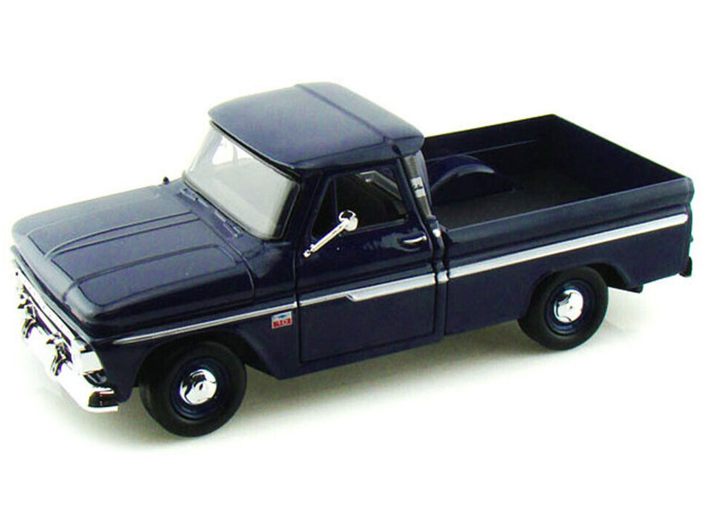 1966 Chevrolet C10 Fleetside Pickup Truck Dark Blue 1/24 Diecast Car Model by Motormax - image 3