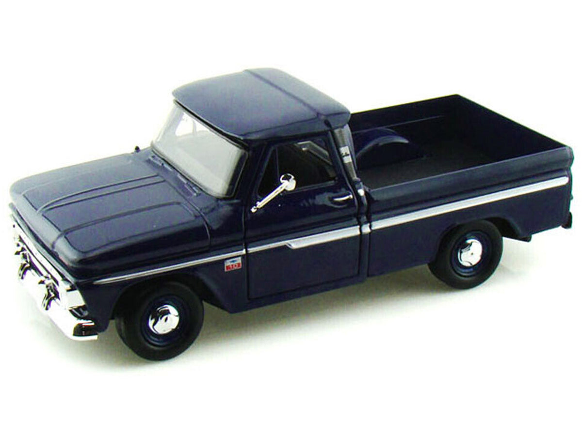 1966 Chevrolet C10 Fleetside Pickup Truck Dark Blue 1/24 Diecast Car Model by Motormax - image 3