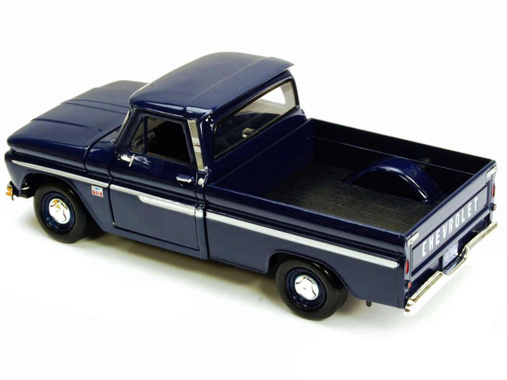 1966 Chevrolet C10 Fleetside Pickup Truck Dark Blue 1/24 Diecast Car Model by Motormax - image 2