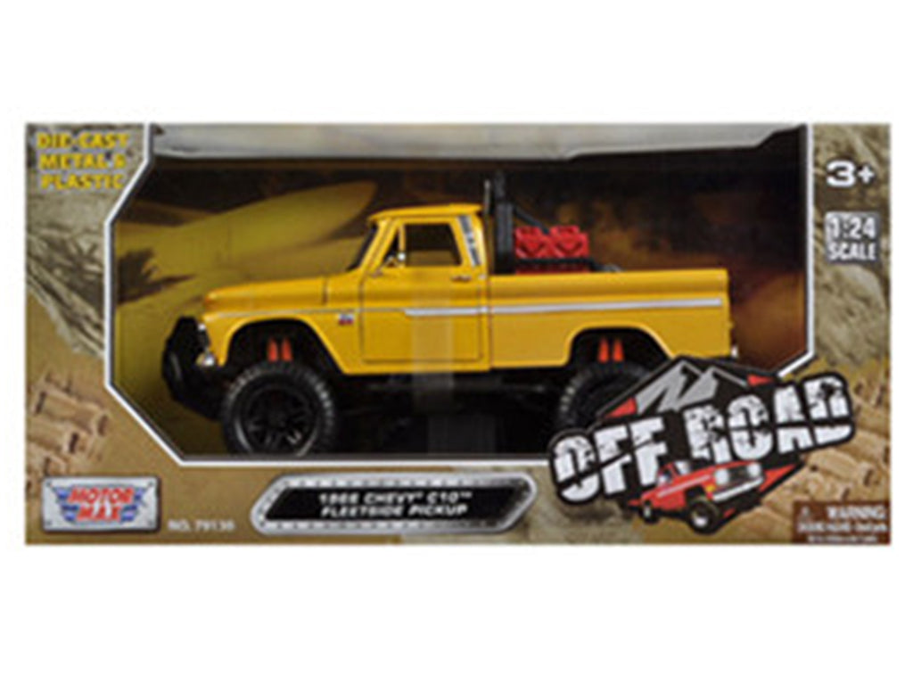 1966 Chevrolet C10 Fleetside Pickup Truck Off Road Yellow 1/24 Diecast Model by Motormax - image 3
