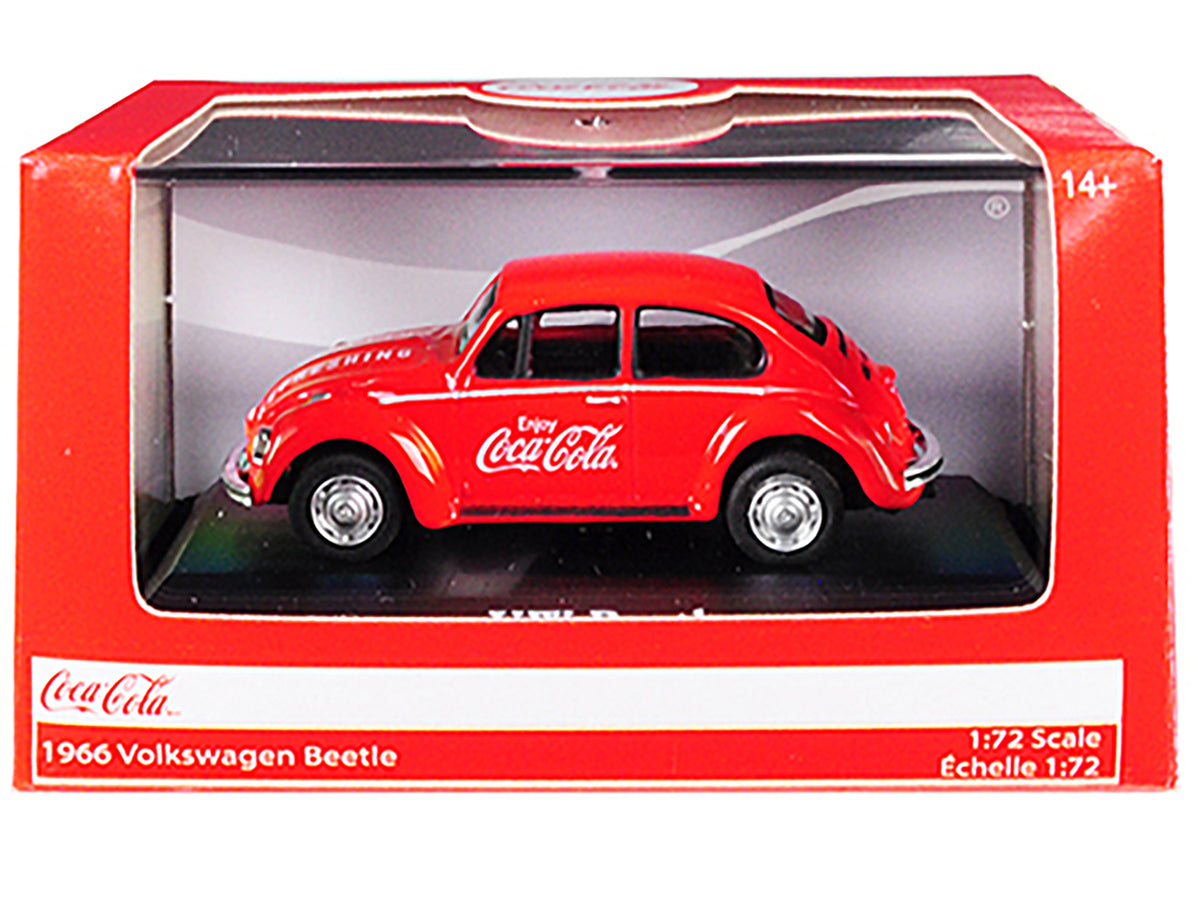 1966 Volkswagen Beetle "Coca-Cola" Red 1/72 Diecast Model Car by Motorcity Classics - image 3