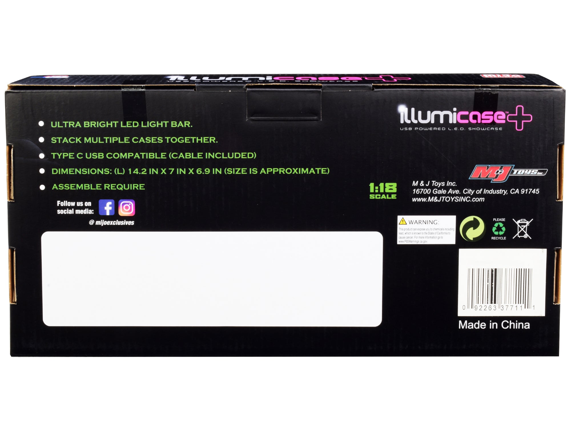 Black Collectible Display Show Case Illumicase+ with LED Lights and Mirror Base and Back for 1/64 1/43 1/32 1/24 1/18 Scale Models by Illumibox - image 2