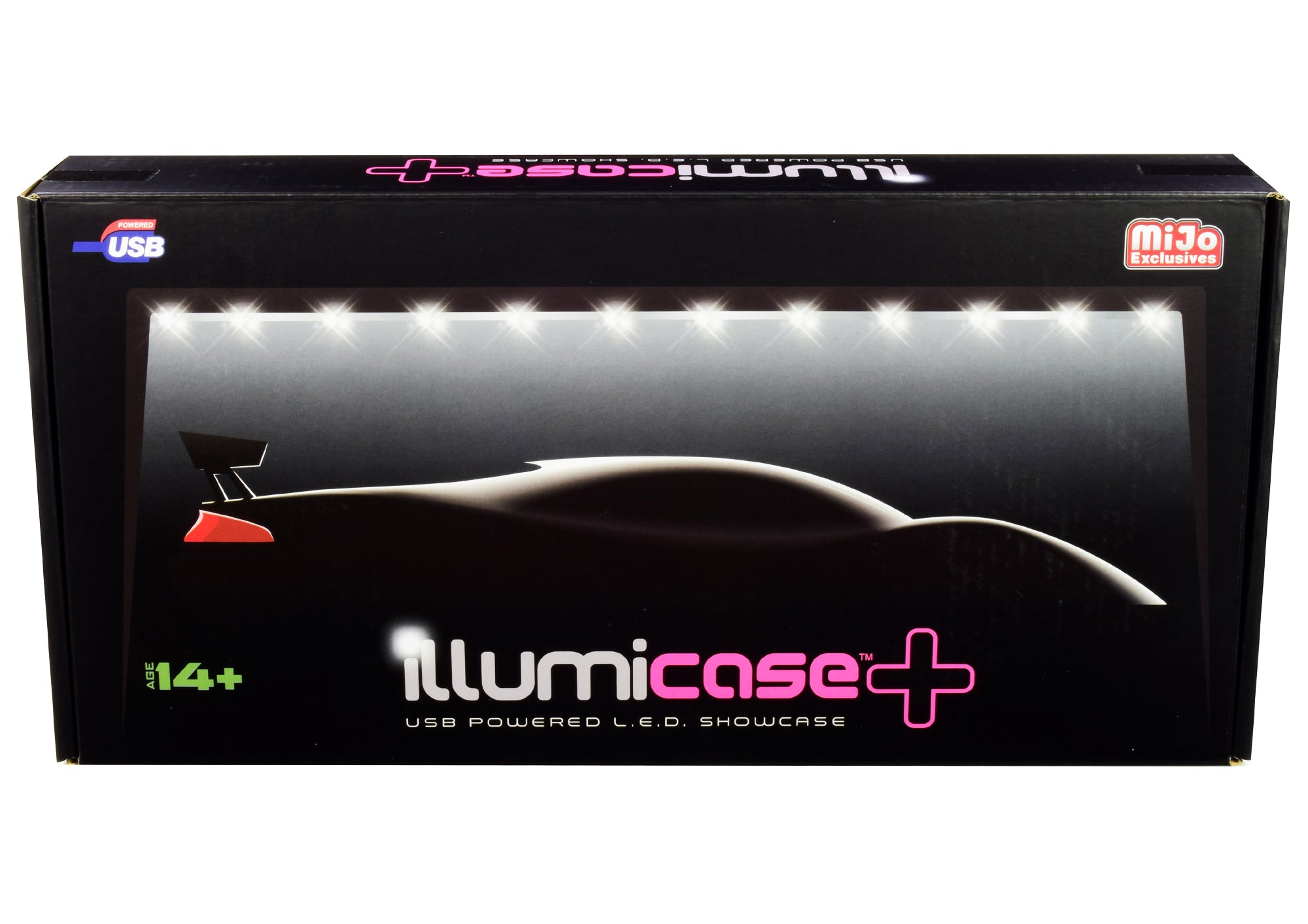 Black Collectible Display Show Case Illumicase+ with LED Lights and Mirror Base and Back for 1/64 1/43 1/32 1/24 1/18 Scale Models by Illumibox - image 3