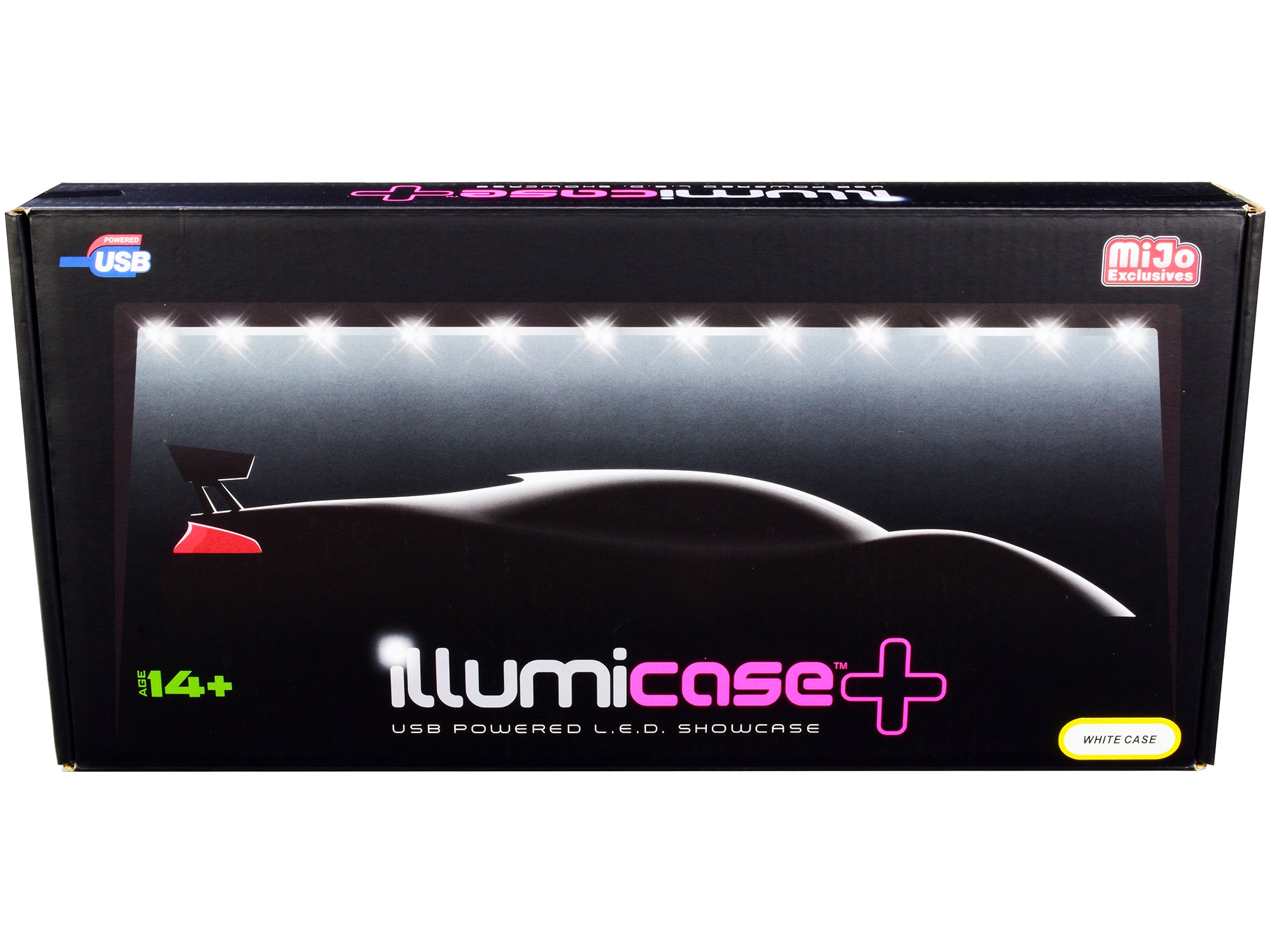 White Collectible Display Show Case Illumicase+ with LED Lights and Mirror Base and Back for 1/64 1/43 1/32 1/24 1/18 Scale Models by Illumibox - image 3