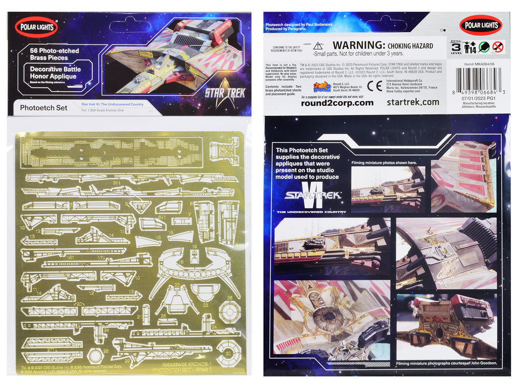 Photoetch Set for Klingon Kronos One Spaceship "Star Trek VI: The Undiscovered Country" (1991) Movie 1/350 Scale by Polar Lights - image 3