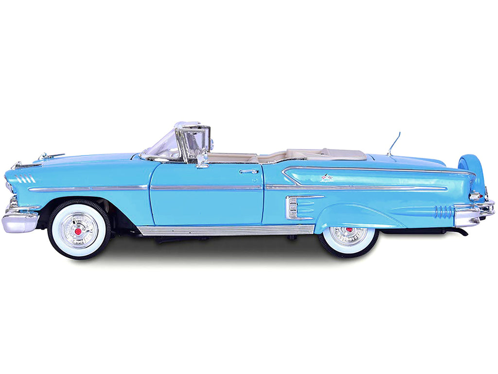 1958 Chevrolet Impala Convertible Light Blue "Timeless Classics" 1/18 Diecast Model Car by Motormax - image 2