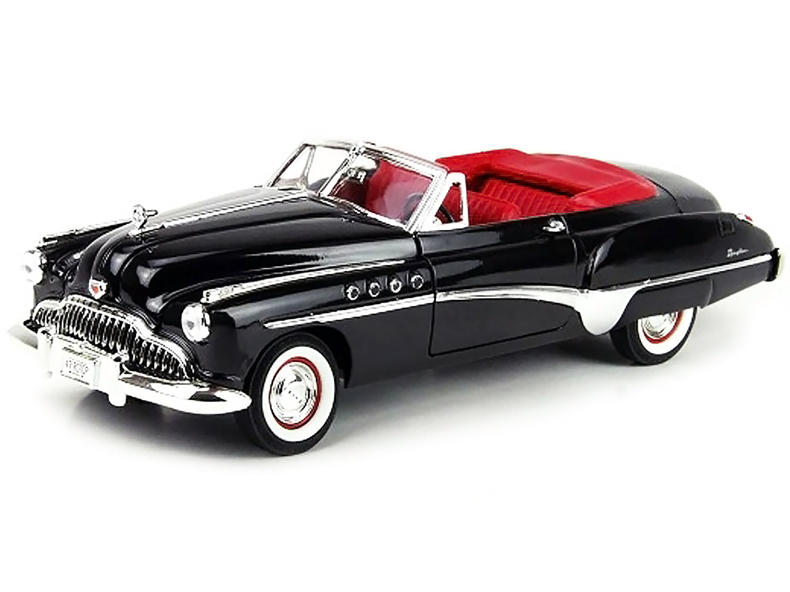 1949 Buick Roadmaster Black with Red Interior 1/18 Diecast Model Car by Motormax - image 2