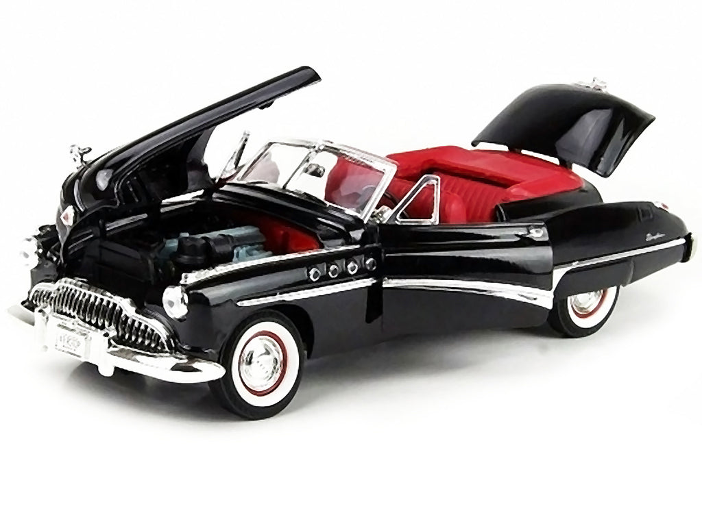 1949 Buick Roadmaster Black with Red Interior 1/18 Diecast Model Car by Motormax - image 3