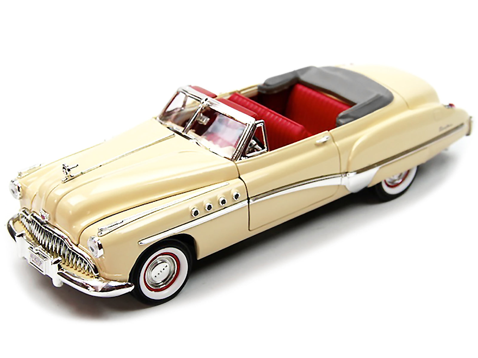 1949 Buick Roadmaster Cream with Red Interior 1/18 Diecast Model Car by Motormax - image 2
