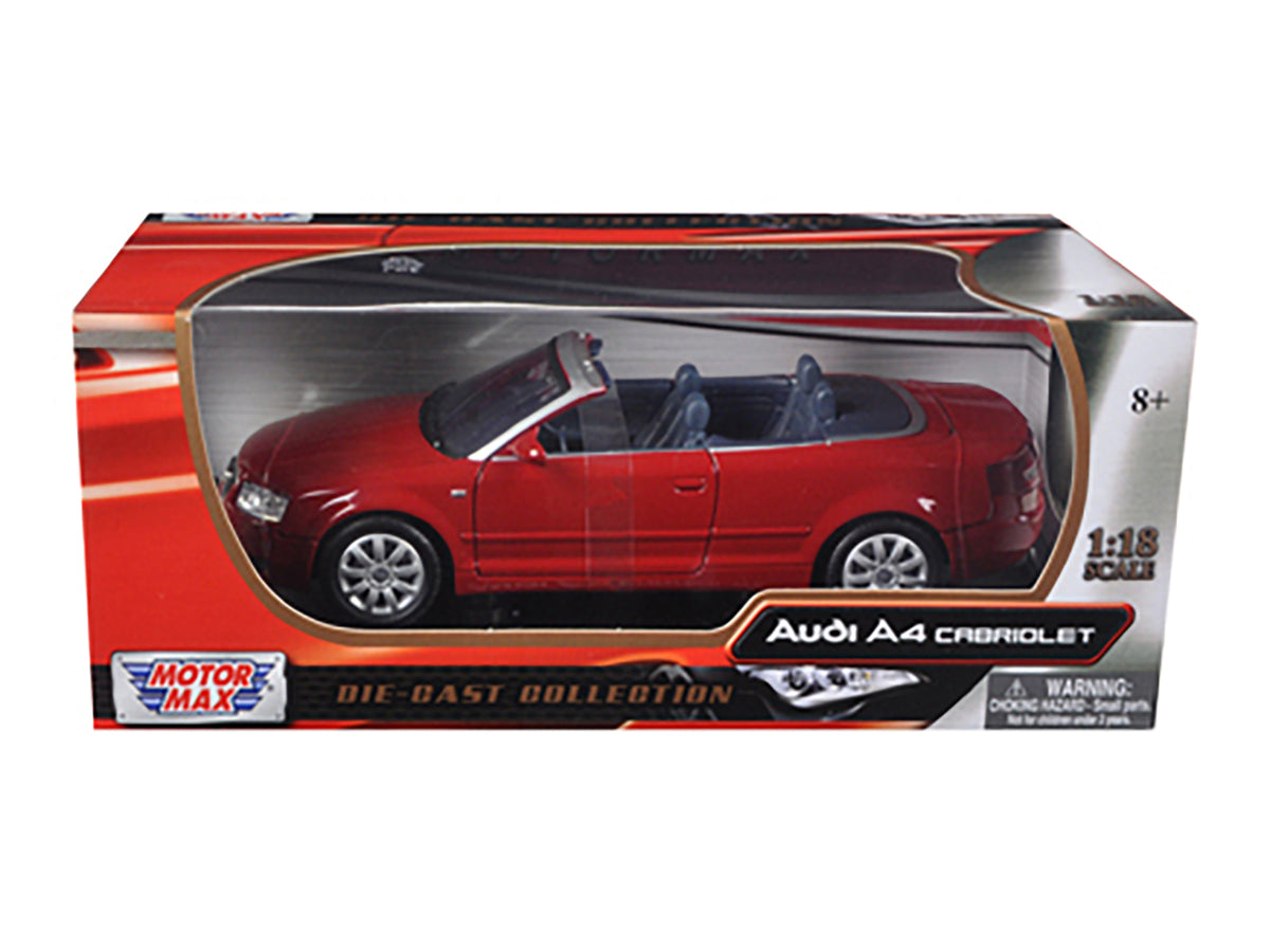 Audi A4 Red Convertible 1/18 Diecast Model Car by Motormax - image 3