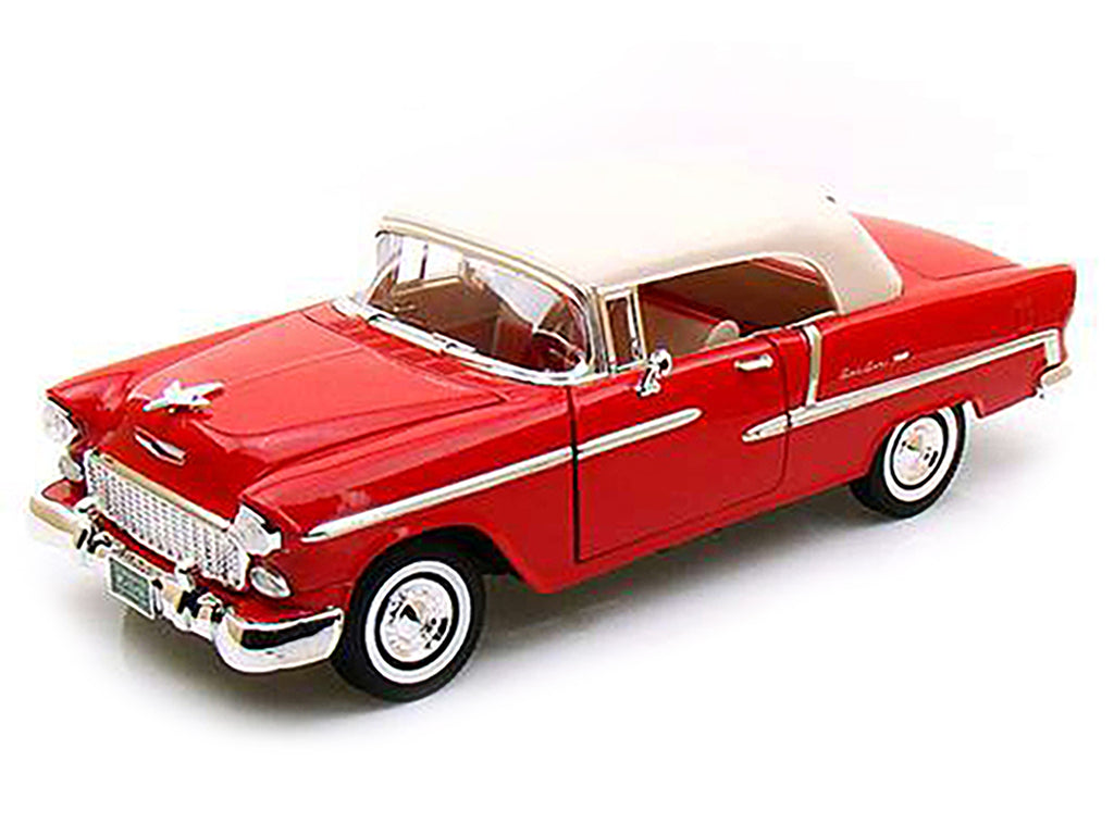 1955 Chevrolet Bel Air Convertible Soft Top Red 1/18 Diecast Car Model by Motormax - image 2