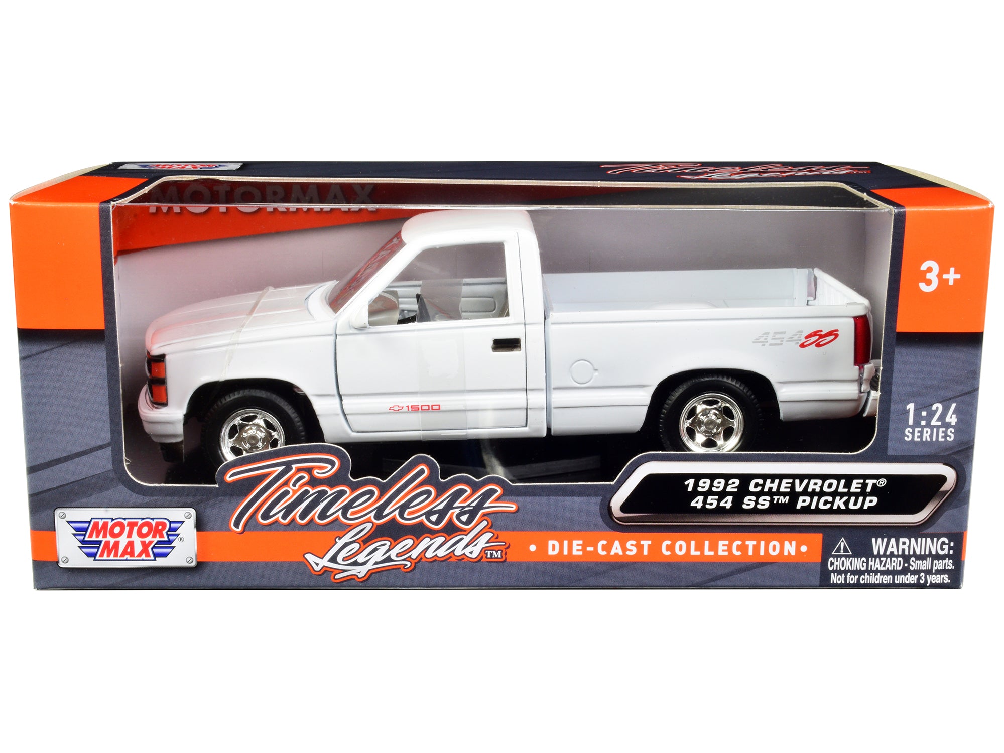 1992 Chevrolet 454 SS Pickup Truck White 1/24 Diecast Model Car by Motormax - image 2