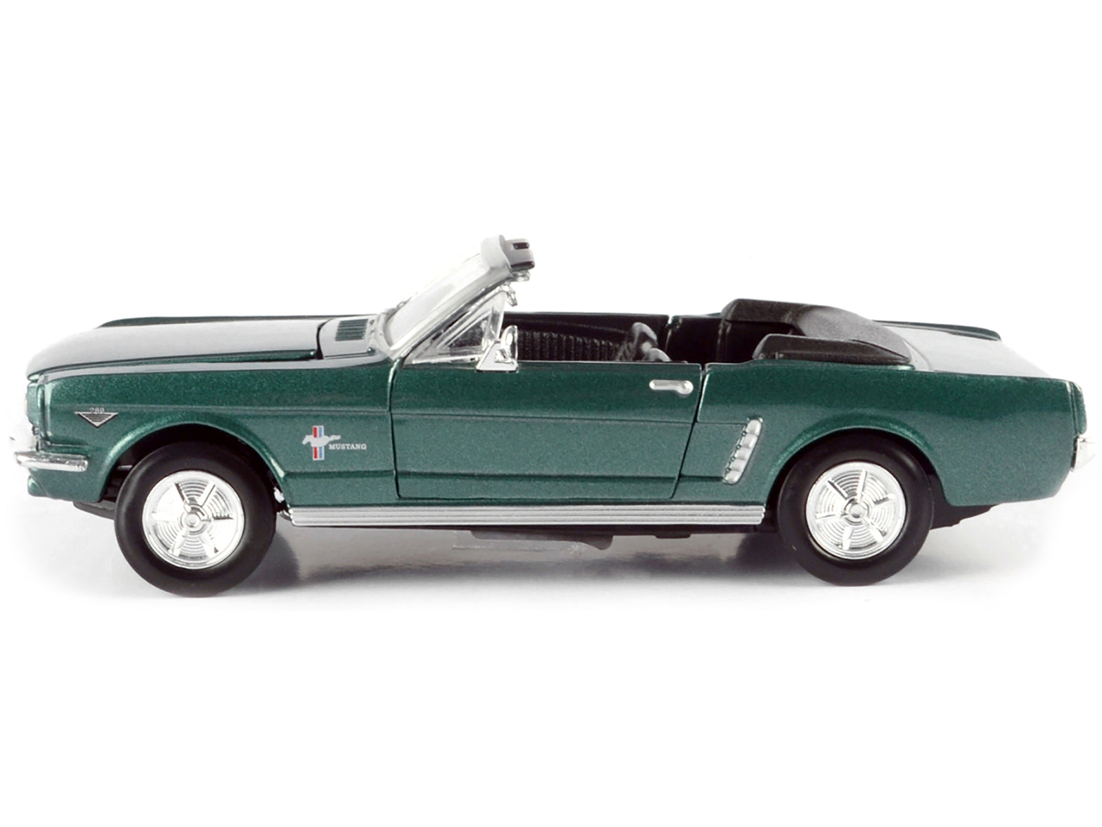 1964 1/2 Ford Mustang Convertible Green Metallic 1/24 Diecast Model Car by Motormax - image 3