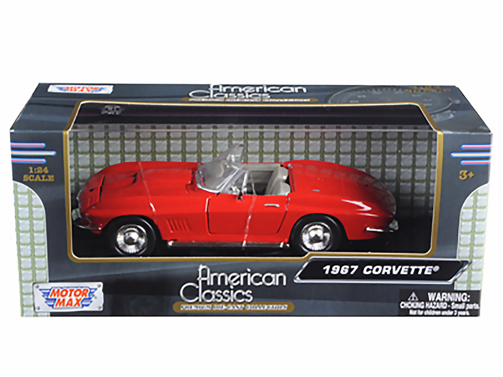 1967 Chevrolet Corvette Convertible Red 1/24 Diecast Model Car by Motormax - image 3