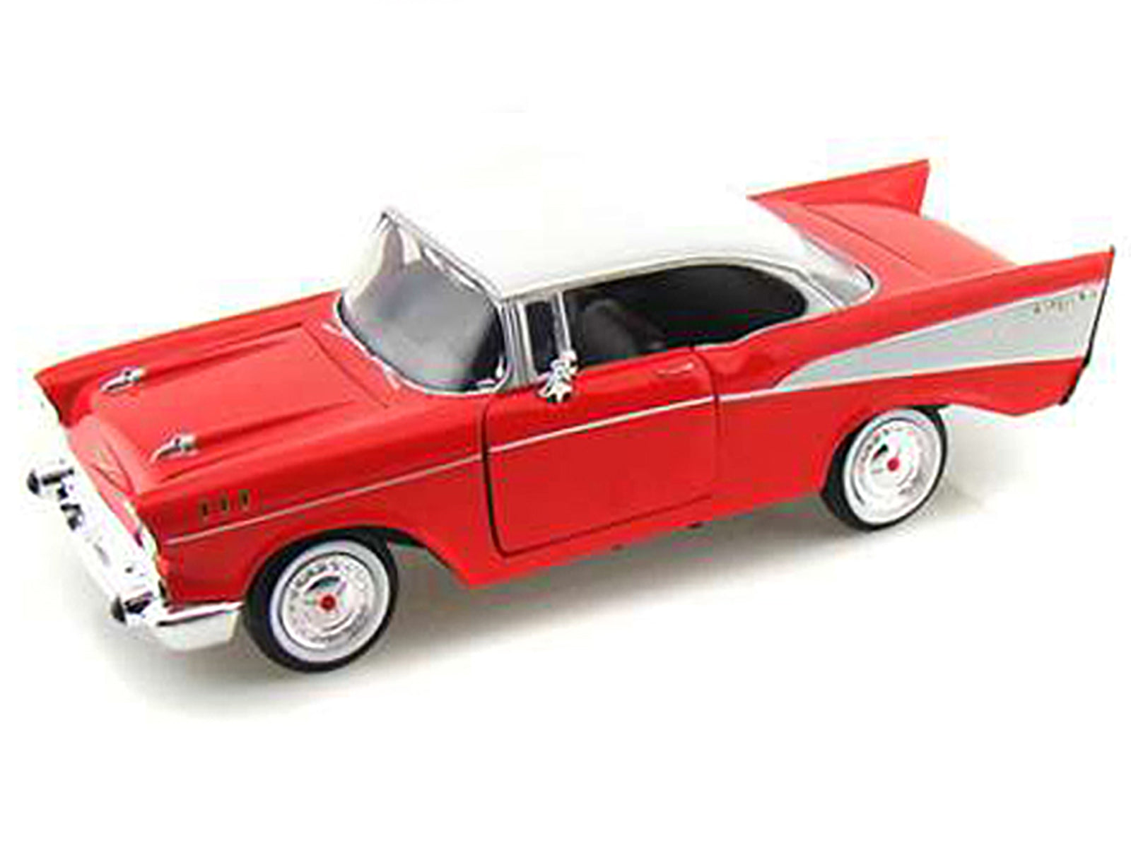 1957 Chevrolet Bel Air Red with White Top 1/24 Diecast Model Car by Motormax - image 2