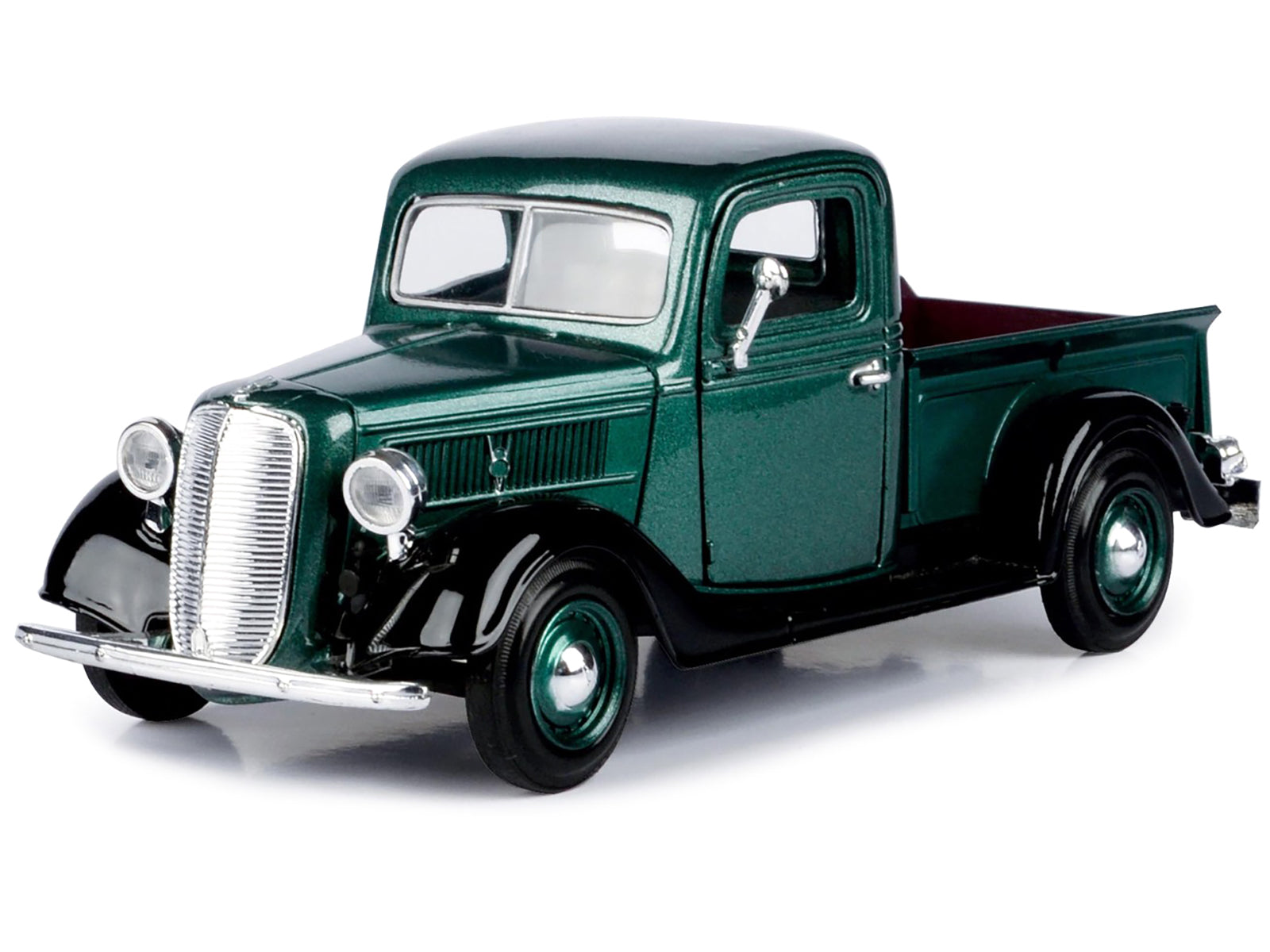 1937 Ford Pickup Truck Green and Black 1/24 Diecast Model Car by Motormax - image 2