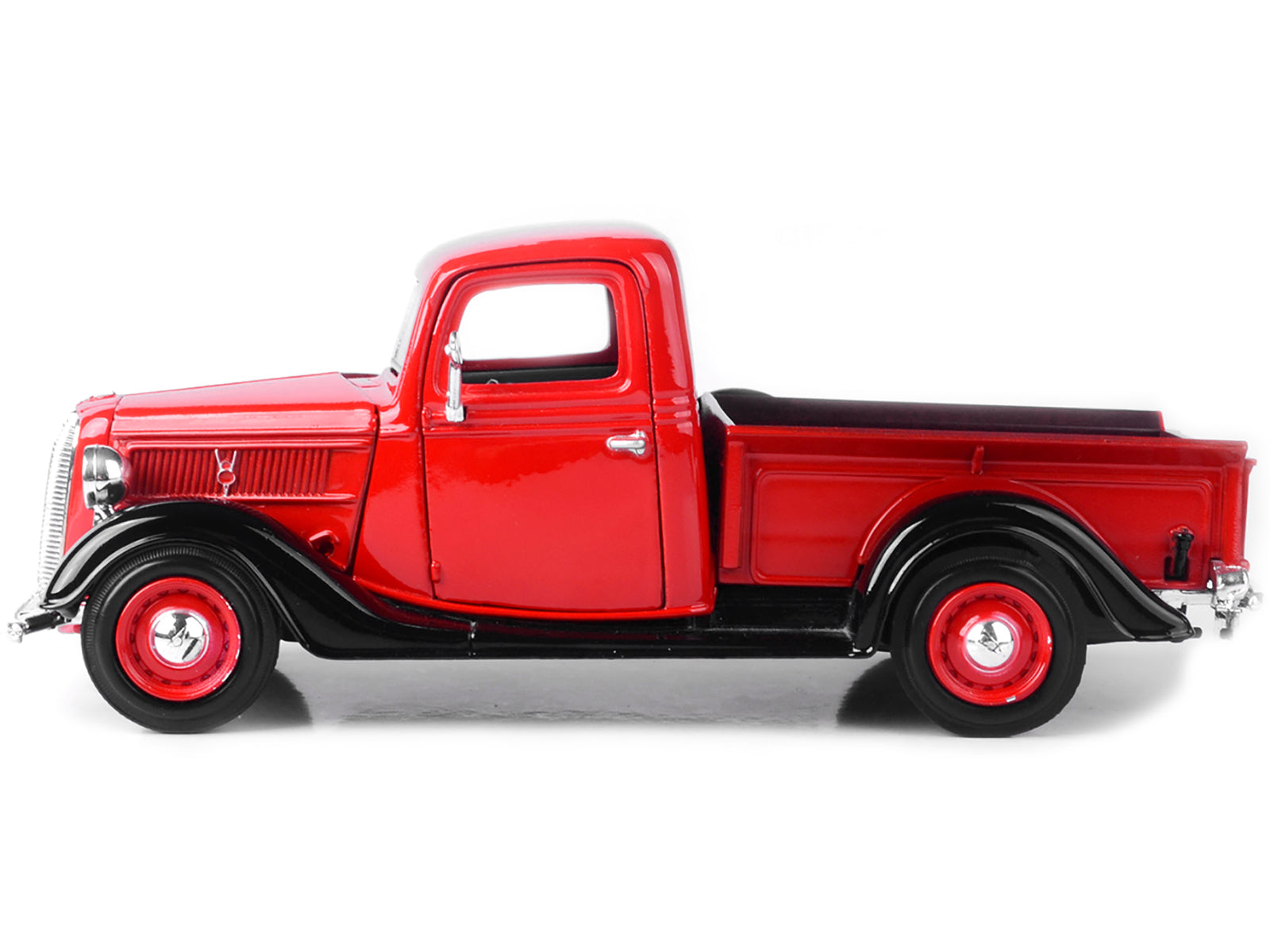 1937 Ford Pickup Truck Red and Black 1/24 Diecast Model Car by Motormax - image 2