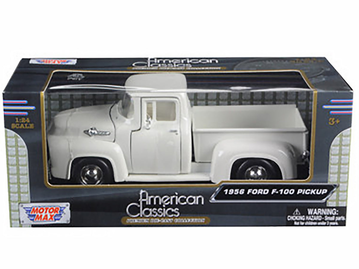 1956 Ford F-100 Pickup Truck White 1/24 Diecast Model Car by Motormax - image 3