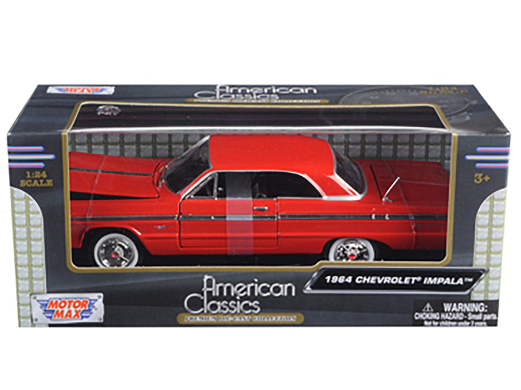 1964 Chevrolet Impala Red 1/24 Diecast Model Car by Motormax - image 3