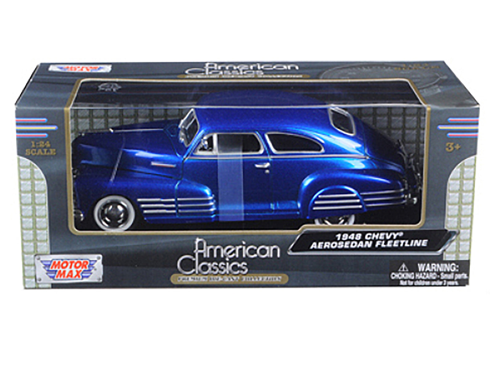1948 Chevrolet Aerosedan Fleetline Blue 1/24 Diecast Model Car by Motormax - image 3