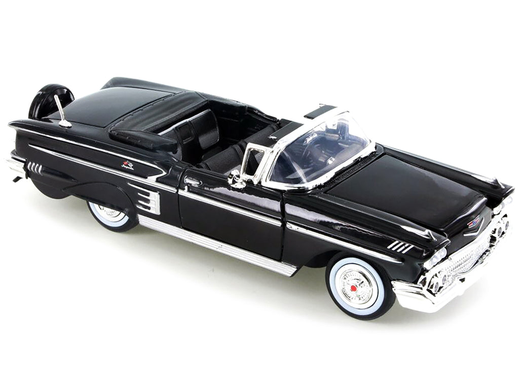 1958 Chevrolet Impala Convertible Black 1/24 Diecast Model Car by Motormax - image 3