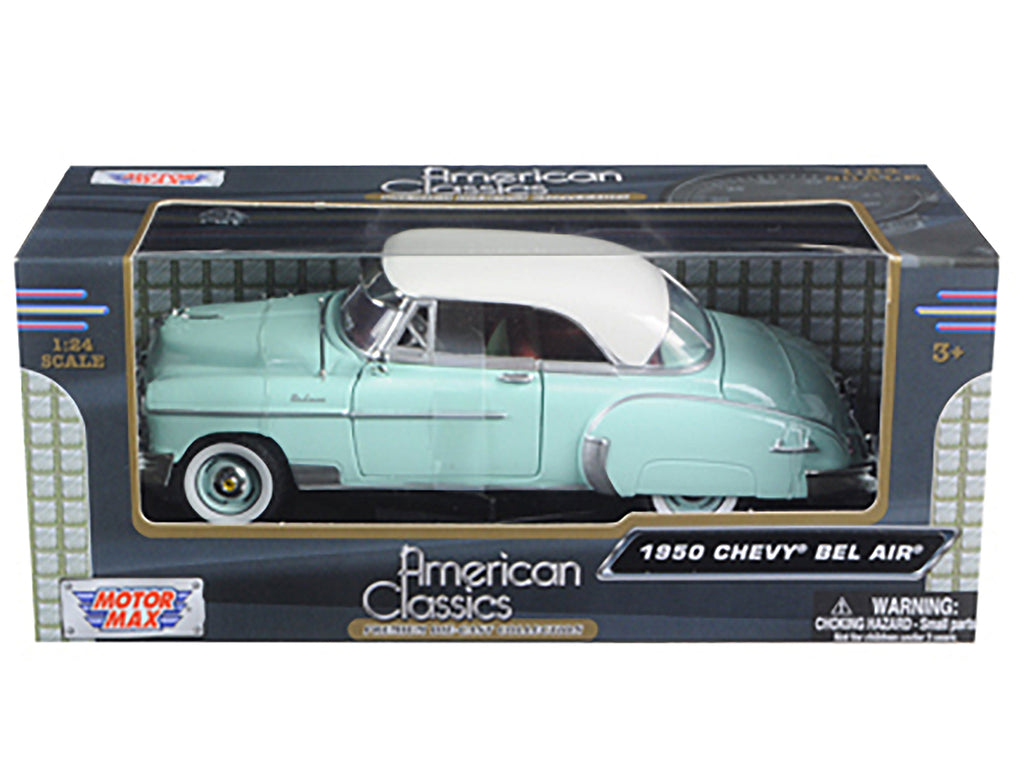 1950 Chevrolet Bel Air Green with Cream Top 1/24 Diecast Model Car by Motormax - image 3