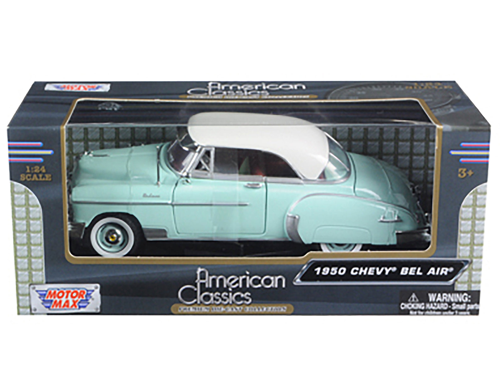 1950 Chevrolet Bel Air Green with Cream Top 1/24 Diecast Model Car by Motormax - image 3