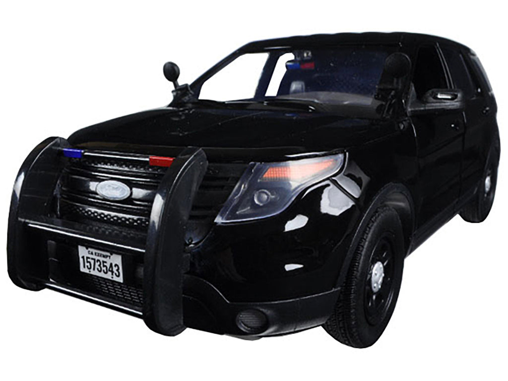 2015 Ford Police Interceptor Utility Special Service Plain Black 1/18 Diecast Model Car by Motormax - image 2